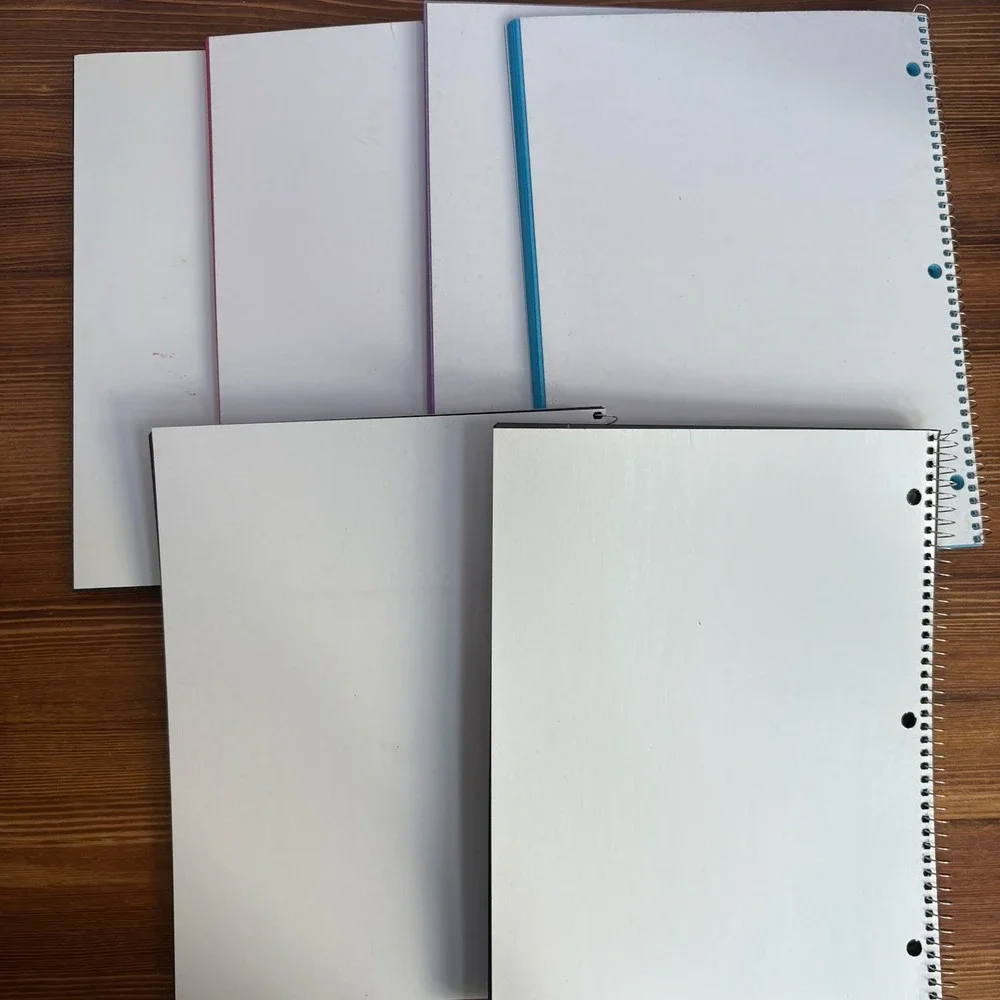 Lot of 5 Riverside Gel-Ink Paper Notebooks Wide Ruled Blue Pink Purple And Black